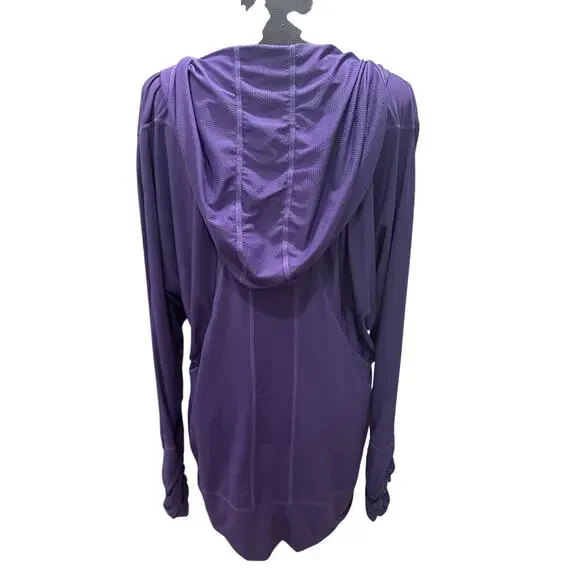Zella Purple Long Sleeve V-Neck Hooded Tunic XL - Picture 2 of 10